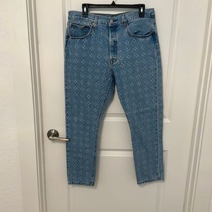 Levi’s 501 cutout blue jeans